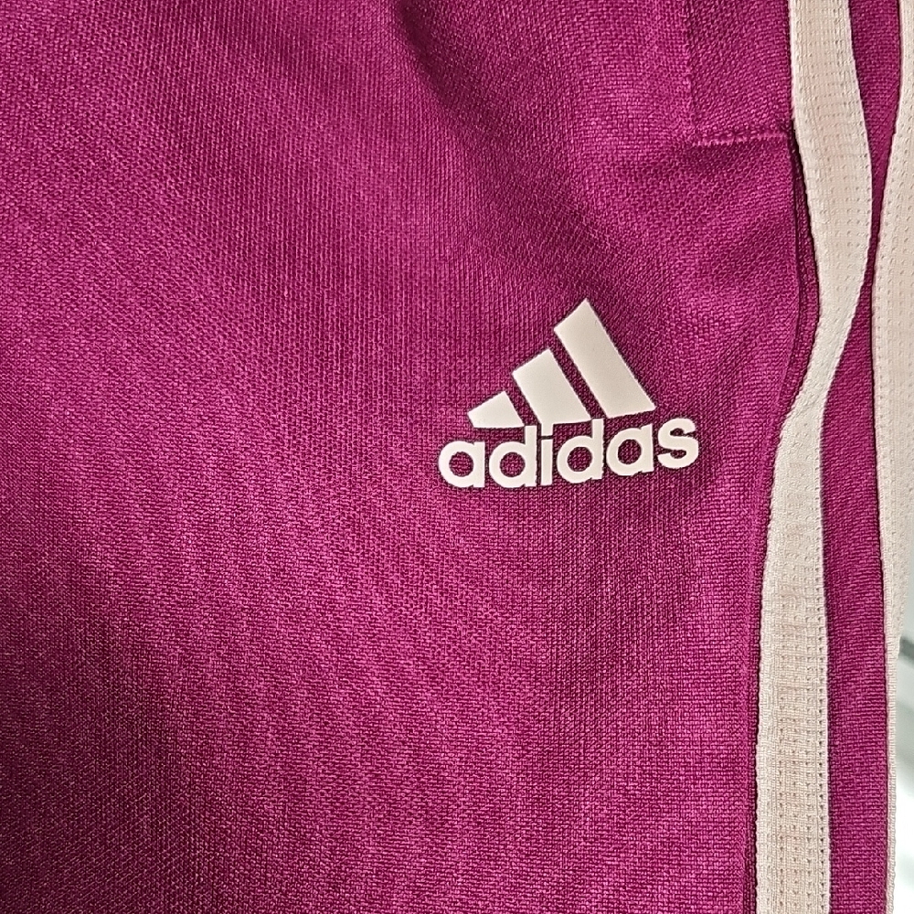 Adidas Purple Sweatpants with Three-Stripe Design - Picture 2 of 4